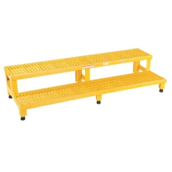 Steel Adjustable Step Mate Stand: 2 Step 22-7/8 In. x 59-3/4 In. x 15-1/4 In. 500 Lb. Capacity Yellow