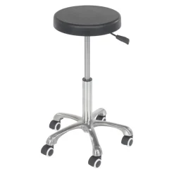 Steel/Polyurethane Ergonomic Sitting Work Stool: 19 In. to 27 In. Height Black