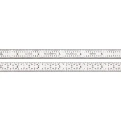 Steel Rule: 6" OAL, 16R Graduation, Flexible, 1/2" OAW