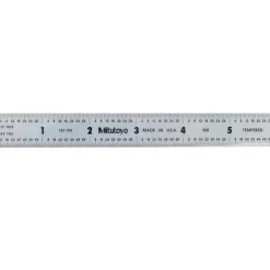 Steel Rule: 6" OAL, 5R Graduation, Flexible, 1/2" OAW