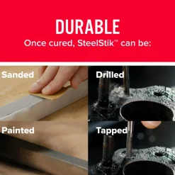 SteelStik Steel Enforced Epoxy Putty, Dark Gray, 2 oz