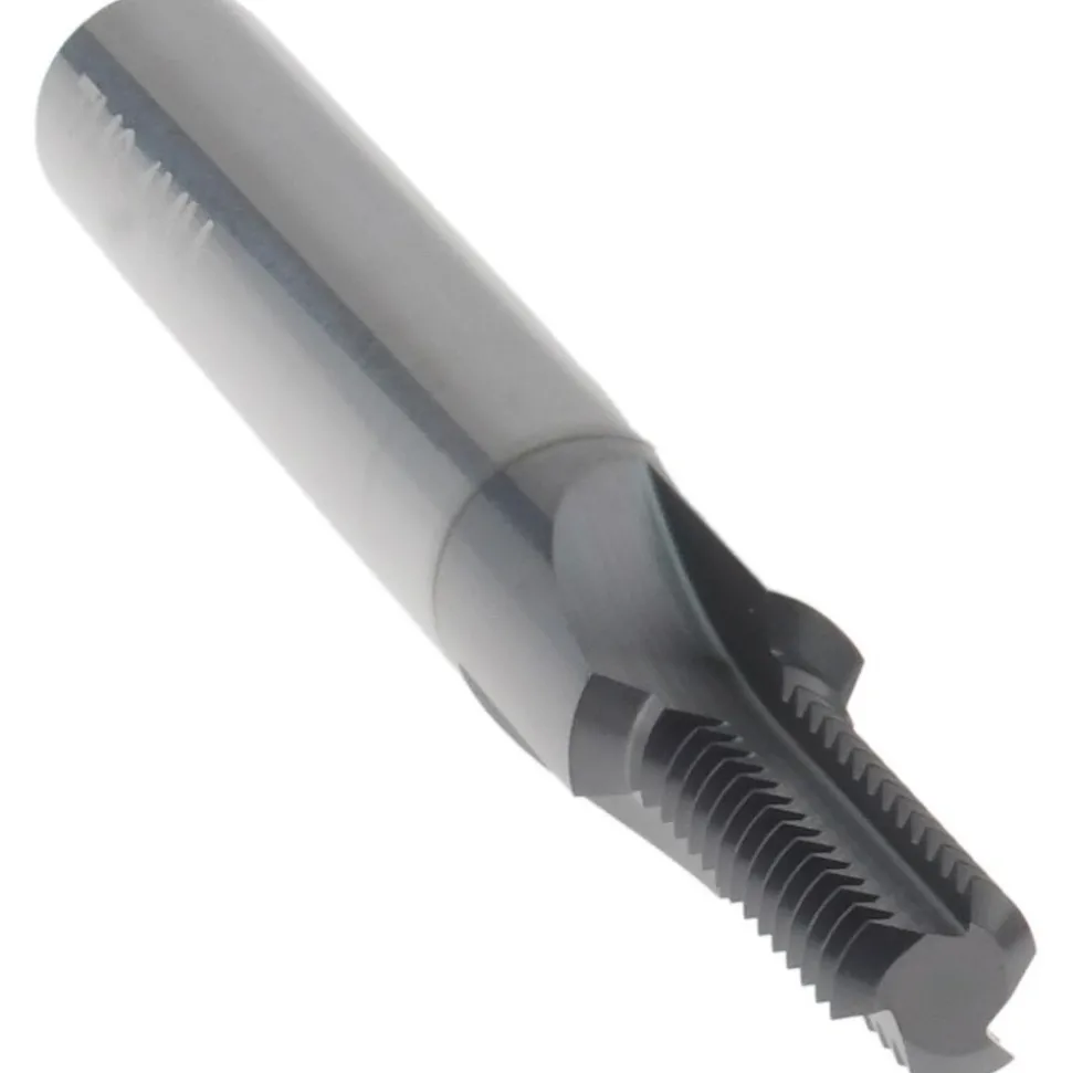 Straight Flute Thread Mill: Internal, 3 Flutes, 1/4" Shank Dia, Solid Carbide