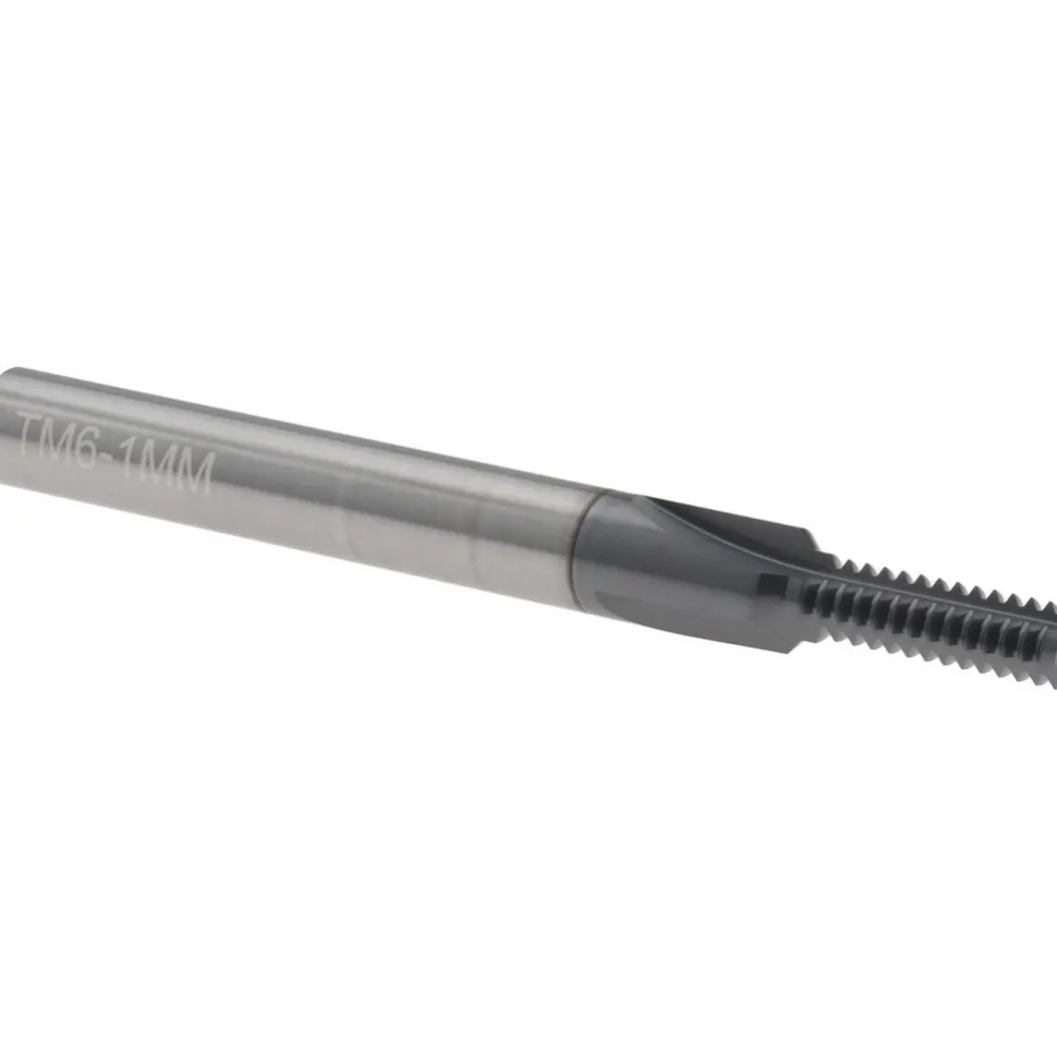 Straight Flute Thread Mill: Internal, 3 Flutes, 1/4" Shank Dia, Solid Carbide
