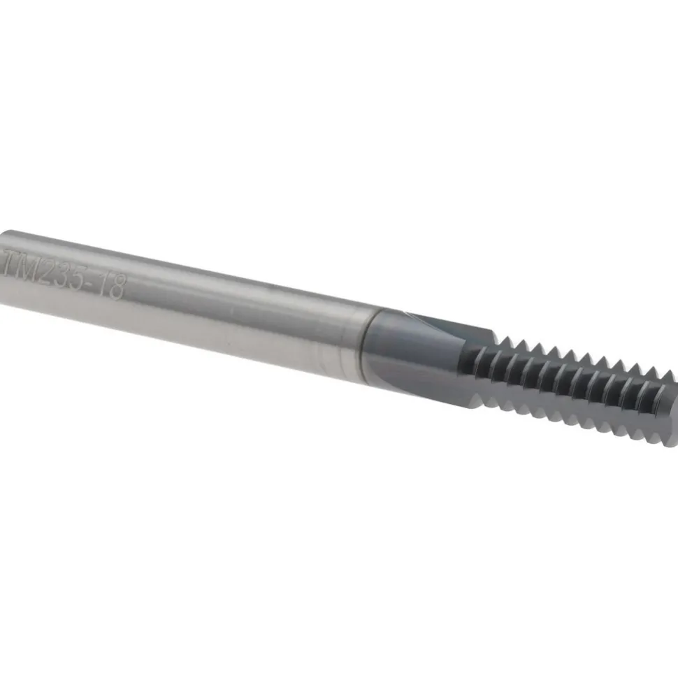 Straight Flute Thread Mill: 5/16-18, Internal, 3 Flutes, 1/4" Shank Dia, Solid Carbide