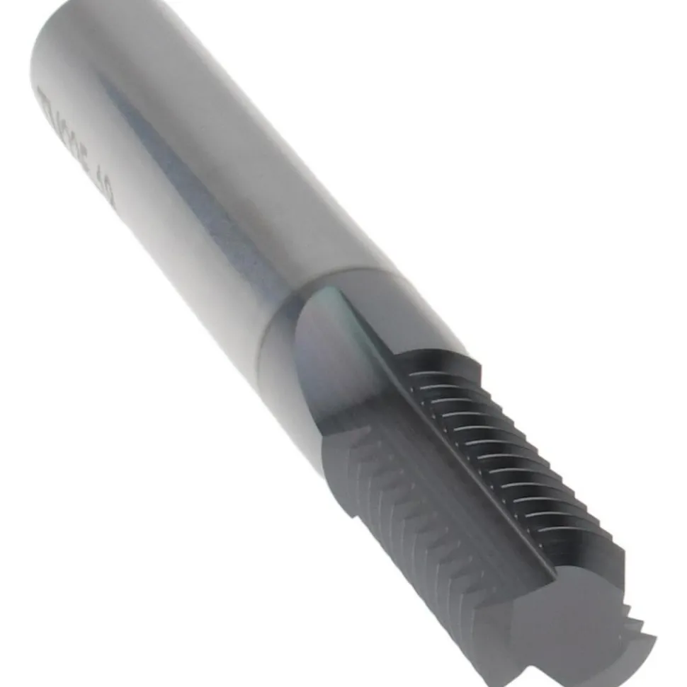 Straight Flute Thread Mill: 5/16-18, Internal, 3 Flutes, 1/4" Shank Dia, Solid Carbide