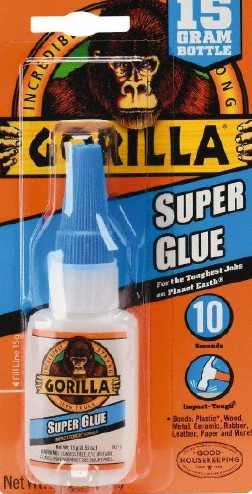 Super Glue: 0.53 oz Bottle, Clear