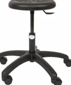 Swivel & Adjustable Stool: Polyurethane, Black
