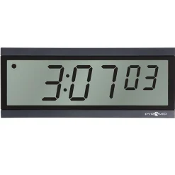 Synchronized LCD Digital Clock, Black 2.5" Numerals, 6 Digits, Wireless