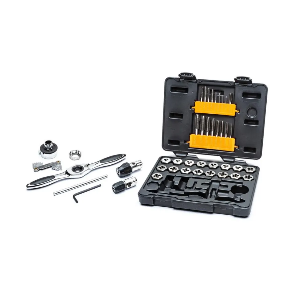 Tap & Die Set: M3 x 0.5 to M12 x 1.75 Taps, M3 x 0.5 to M12 x 1.75 Dies, BSP, Metric Coarse & Metric Fine
