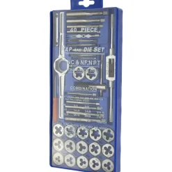 Tap & Die Set: #4-40 to 1/2-20 Taps, #4-40 to 1/2-20 Dies, NPT, UNC & UNF