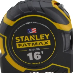 Tape Measure: 16' Long, 1-1/4" Width, Black & Yellow Blade