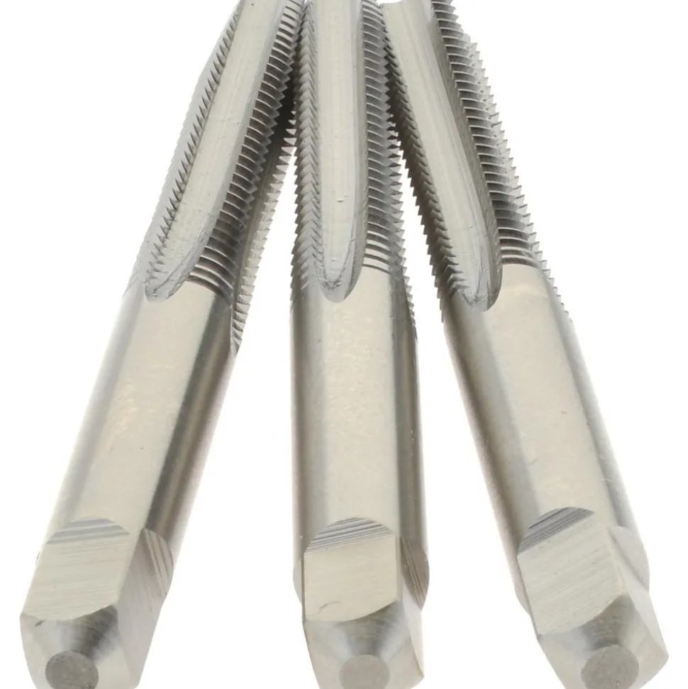Tap Set: Metric Coarse, 4 Flute, High Speed Steel, Bright Finish