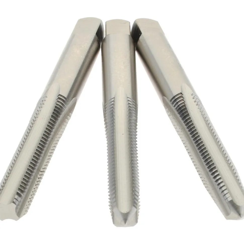 Tap Set: Metric Coarse, 4 Flute, High Speed Steel, Bright Finish