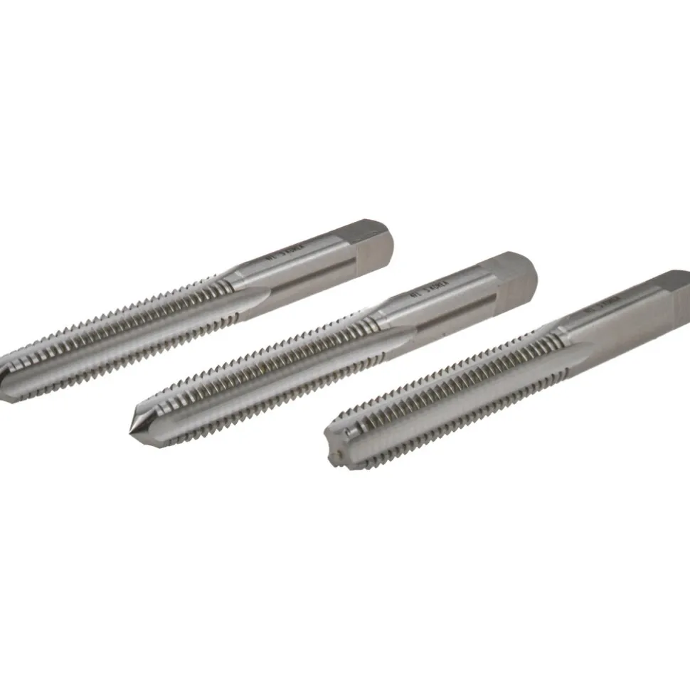 Tap Set: Metric Coarse, 4 Flute, High Speed Steel, Bright Finish