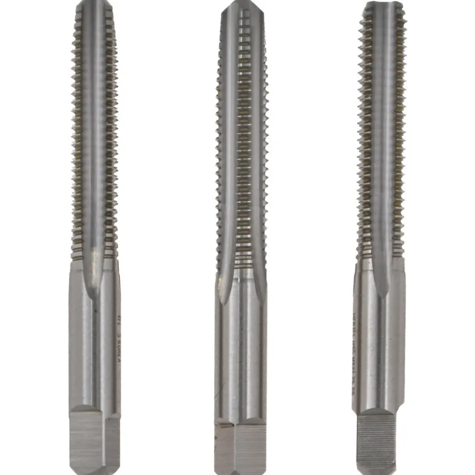 Tap Set: Metric Coarse, 4 Flute, High Speed Steel, Bright Finish