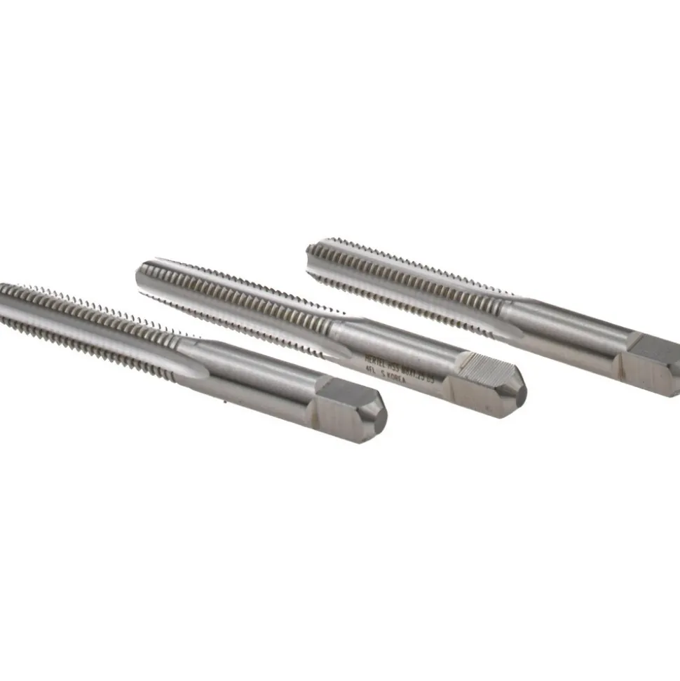 Tap Set: Metric Coarse, 4 Flute, High Speed Steel, Bright Finish