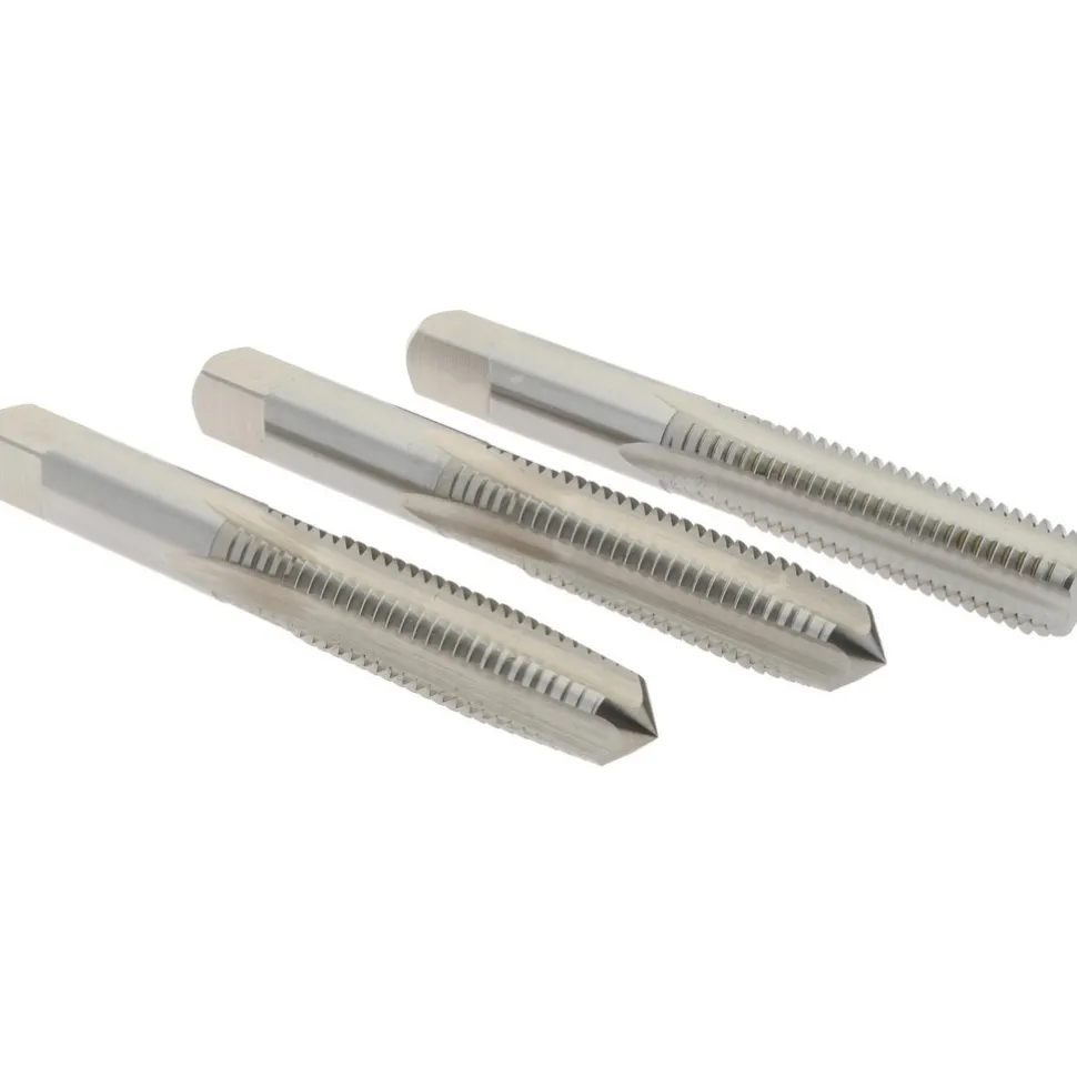 Tap Set: Metric Coarse, 4 Flute, High Speed Steel, Bright Finish