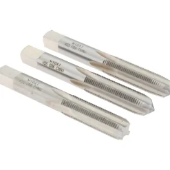 Tap Set: Metric Fine, 4 Flute, High Speed Steel, Bright Finish