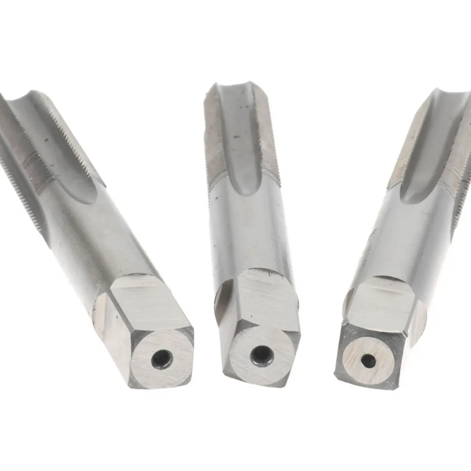 Tap Set: Metric Fine, 4 Flute, High Speed Steel, Bright Finish