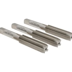 Tap Set: Metric Fine, 4 Flute, High Speed Steel, Bright Finish