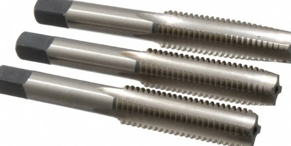 Tap Set: Metric, 4 Flute, Bottoming Plug & Taper, High Speed Steel, Bright Finish