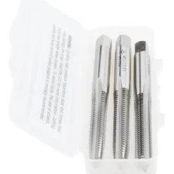 Tap Set: Metric, 4 Flute, Bottoming Plug & Taper, High Speed Steel, Bright Finish