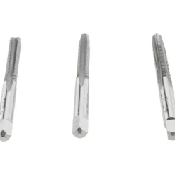 Tap Set: Metric, 4 Flute, Bottoming Plug & Taper, High Speed Steel, Bright Finish