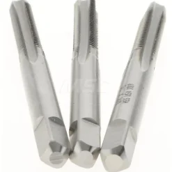 Tap Set: M4 x 0.7 Metric Coarse, 4 Flute, Bottoming Plug & Taper, High Speed Steel, Bright Finish