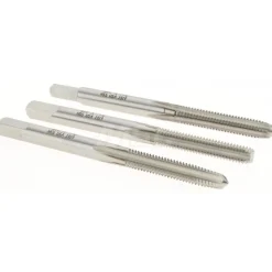 Tap Set: M4 x 0.7 Metric Coarse, 4 Flute, Bottoming Plug & Taper, High Speed Steel, Bright Finish