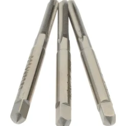 Tap Set: M3 x 0.5 Metric Coarse, 3 Flute, High Speed Steel, Bright Finish