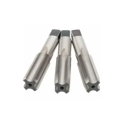 Tap Set: M20 x 1.5 Metric Fine, 4 Flute, Bottoming Plug & Taper, High Speed Steel, Bright Finish