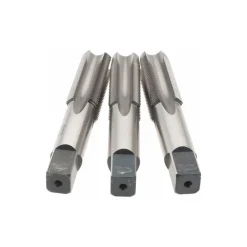 Tap Set: M20 x 1.5 Metric Fine, 4 Flute, Bottoming Plug & Taper, High Speed Steel, Bright Finish
