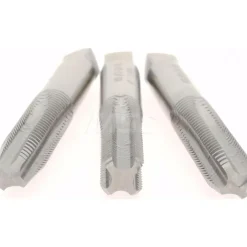 Tap Set: #12-24 UNC, Chamfer (1) Bottom, (1) Plug, (1) Taper, 4 Flute, High Speed Steel, Bright Finish