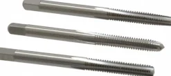 Tap Set: #8-32 UNC, 4 Flute, Bottoming Plug & Taper, High Speed Steel, Bright Finish