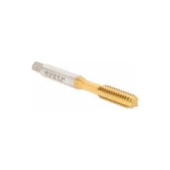 Tap Set: 1/4-20 UNC, 4 Flute, Bottoming Plug & Taper, High Speed Steel, TiN Finish