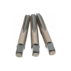 Tap Set: 5/16-18 UNC, 4 Flute, Bottoming Plug & Taper, High Speed Steel, Gold & Oxide Finish