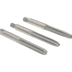 Tap Set: 1/4-20 UNC, 4 Flute, High Speed Steel, Bright Finish