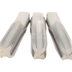 Tap Set: 3/8-16 UNC, 4 Flute, High Speed Steel, Bright Finish