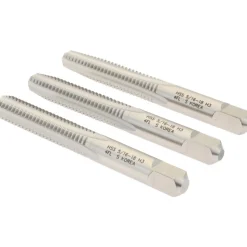 Tap Set: 5/16-18 UNC, 4 Flute, High Speed Steel, Bright Finish