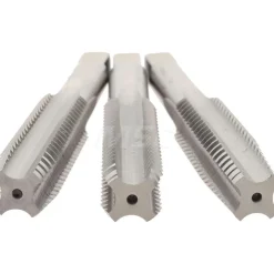 Tap Set: 1/2-13 UNC, 4 Flute, High Speed Steel, Bright Finish