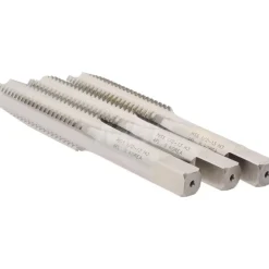 Tap Set: 1/2-13 UNC, 4 Flute, High Speed Steel, Bright Finish