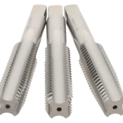 Tap Set: 1/2-13 UNC, 4 Flute, High Speed Steel, Bright Finish