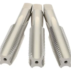 Tap Set: 5/8-11 UNC, 4 Flute, High Speed Steel, Bright Finish