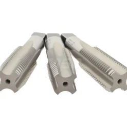 Tap Set: 1-8 UNC, 4 Flute, High Speed Steel, Bright Finish