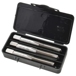 Tap Set: 3/8-16 UNC, 4 Flute, High Speed Steel, Bright Finish