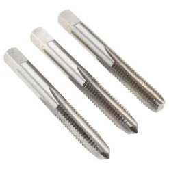 Tap Set: 3/8-16 UNC, 4 Flute, High Speed Steel, Bright Finish