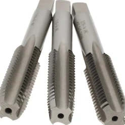 Tap Set: 7/16-14 UNC, 4 Flute, High Speed Steel, Bright Finish