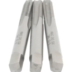 Tap Set: #8-32 UNC, 4 Flute, High Speed Steel, Bright Finish