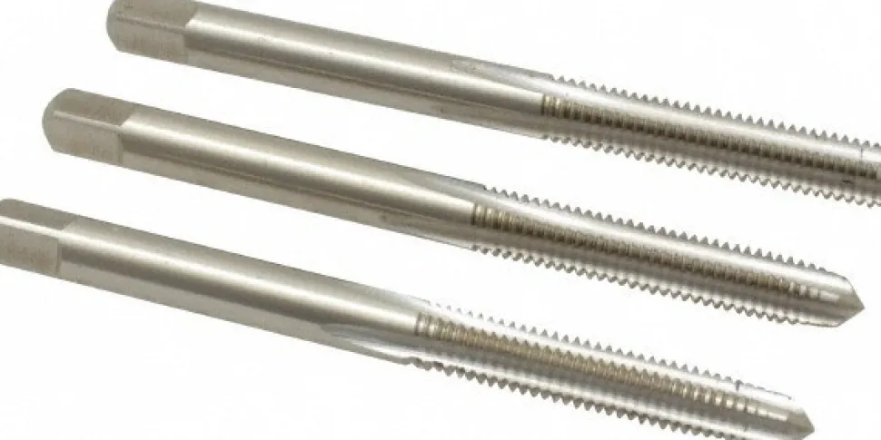 Tap Set: #10-32 UNF, 4 Flute, Bottoming Plug & Taper, High Speed Steel, Bright Finish