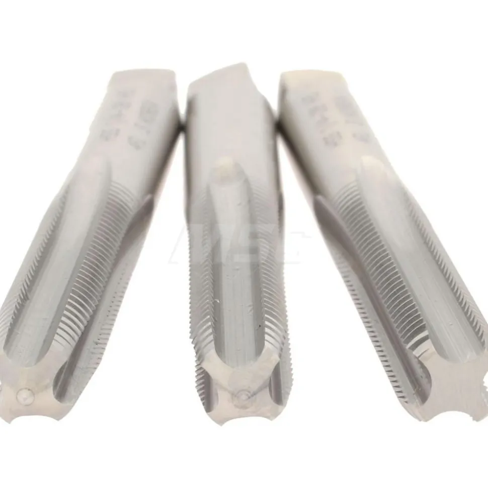 Tap Set: 1/4-28 UNF, 4 Flute, High Speed Steel, Bright Finish